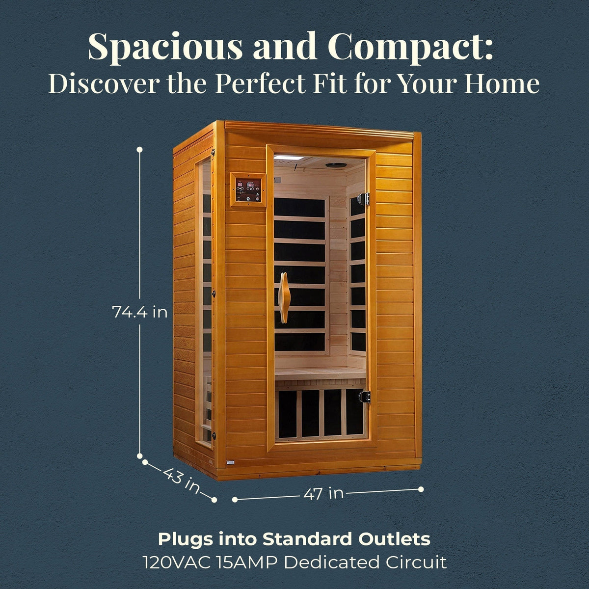Dynamic Saunas Andora Sauna infrarouge lointain FAR à faible EMF 2 personnes, bois de pruche canadienne