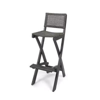 Tabourets de bar pliants en bois d'acacia Polaris, lot de 2, gris foncé - Christopher Knight Home