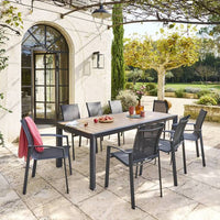 Table de jardin ÉVASION Effet bois Honey & Graphite