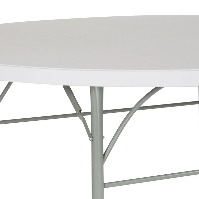 Table pliante ronde en plastique de 1,80 m avec poignée