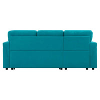 Canapé sectionnel réversible avec lit escamotable, méridienne de rangement dissimulée, pieds durables,