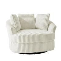DREAMSIDEA Lot de 2 fauteuils pivotants recouverts de tissu, accoudoirs encastrés