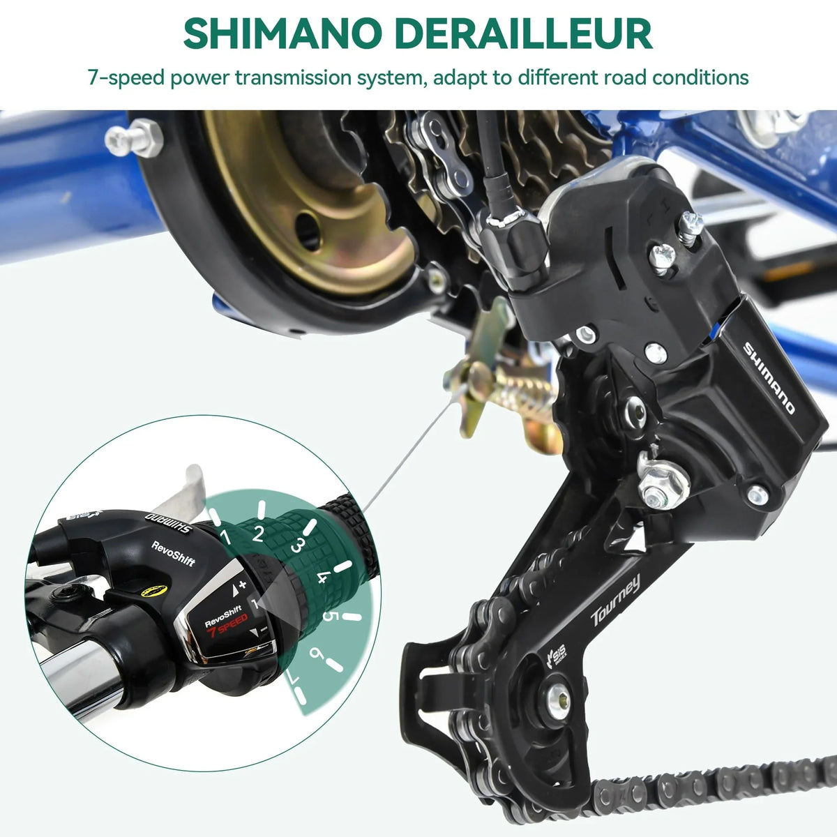 Tricycle adulte 26 vélo 3 roues 7 vitesses Trike
