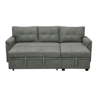 Canapé sectionnel réversible avec lit escamotable, méridienne de rangement dissimulée, pieds durables,