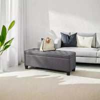 Banc de rangement ottoman, banc de rangement, banc en tissu pour entrée ou chambre, supporte 150 kg pour chambre et salon