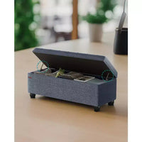 Banc de rangement ottoman, banc de rangement, banc en tissu pour entrée ou chambre, supporte 150 kg pour chambre et salon