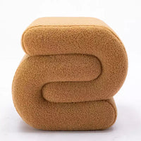 GDFStudio Mila 19.3 Ottoman/Repose-pieds Teddy en forme de S