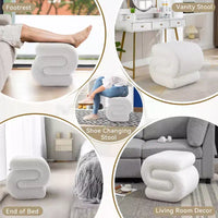 GDFStudio Mila 19.3 Ottoman/Repose-pieds Teddy en forme de S