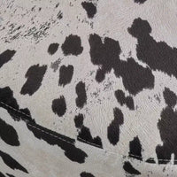 GDFStudio Moria Moderne en Bois d'Hévéa Velours Vache Ottoman