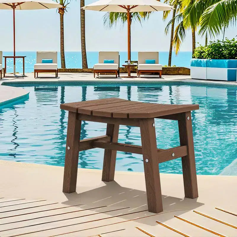 Hyleory HDPE Ottoman portable, tabouret d'extérieur ergonomique incurvé