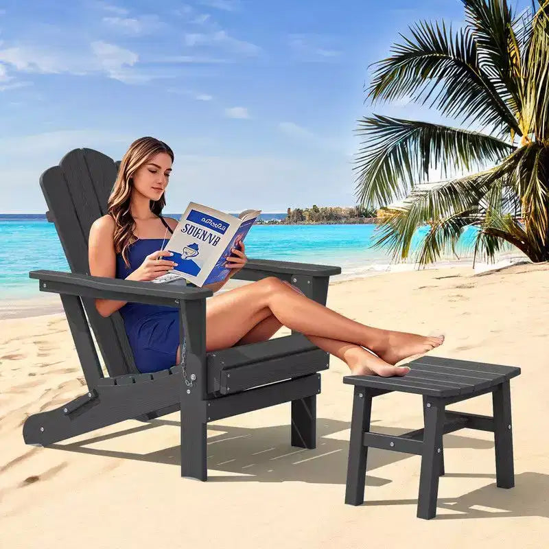 Hyleory HDPE Ottoman portable, tabouret d'extérieur ergonomique incurvé