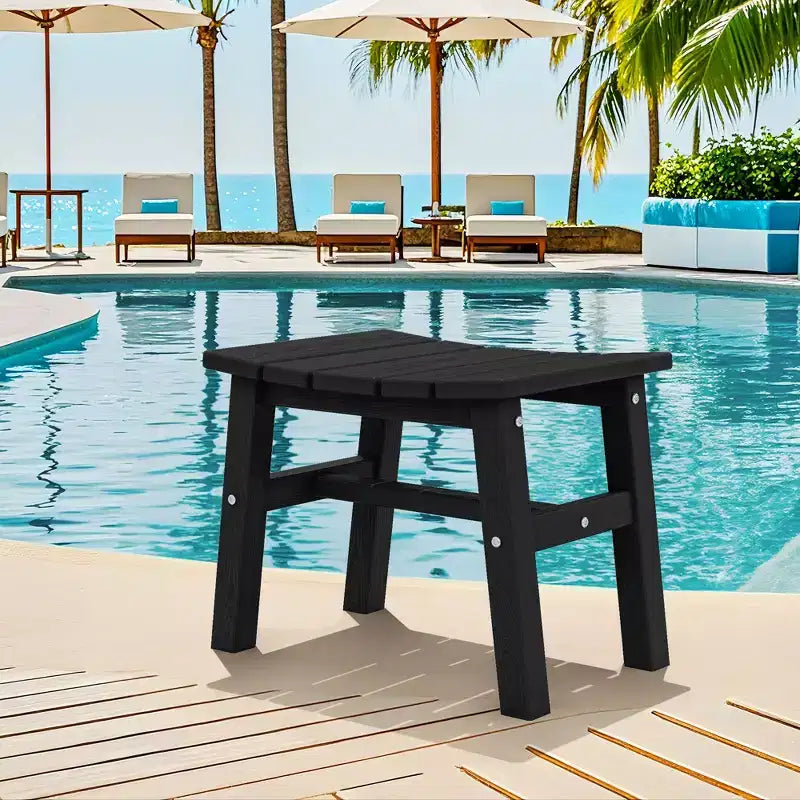 Hyleory HDPE Ottoman portable, tabouret d'extérieur ergonomique incurvé