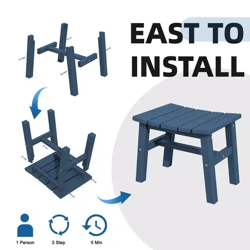 Hyleory HDPE Ottoman portable, tabouret d'extérieur ergonomique incurvé
