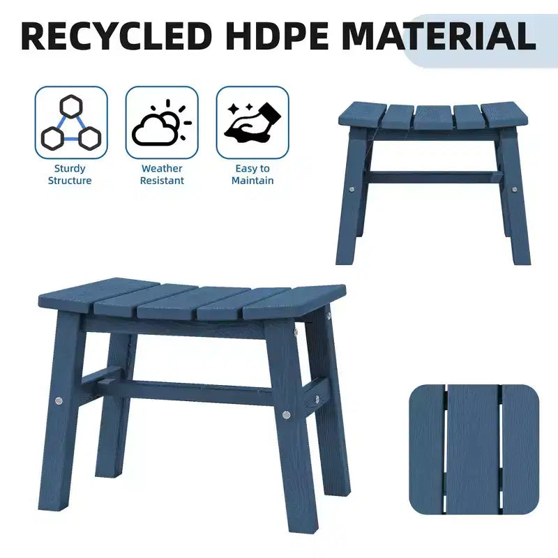 Hyleory HDPE Ottoman portable, tabouret d'extérieur ergonomique incurvé