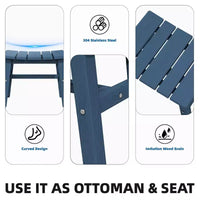 Hyleory HDPE Ottoman portable, tabouret d'extérieur ergonomique incurvé