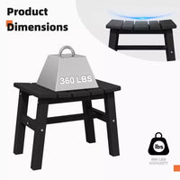Hyleory HDPE Ottoman portable, tabouret d'extérieur ergonomique incurvé