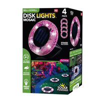 Bell + Howell Lumières de disque solaires rondes à mosaïque 6 LED avec marche/arrêt automatique