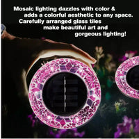Bell + Howell Lumières de disque solaires rondes à mosaïque 6 LED avec marche/arrêt automatique