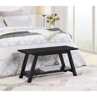 Banc en bois massif Elyz avec étagère de Roundhill Furniture