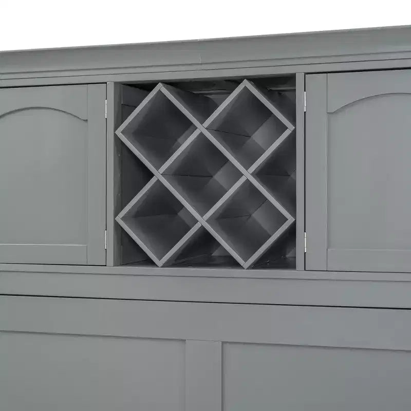 Lit escamotable mural taille Queen avec armoires supérieures et casier à vin - ModernLuxe