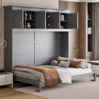 Lit escamotable Queen Size avec armoires hautes et casier à vin - ModernLuxe