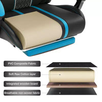 Fauteuil de massage et de jeu extra-large Hoffree, Fauteuil de bureau ergonomique pour PC avec repose-pieds et réglable