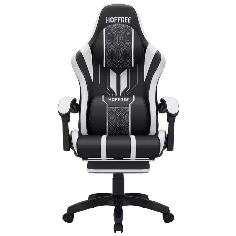 Fauteuil de massage et de jeu extra-large Hoffree, Fauteuil de bureau ergonomique pour PC avec repose-pieds et réglable