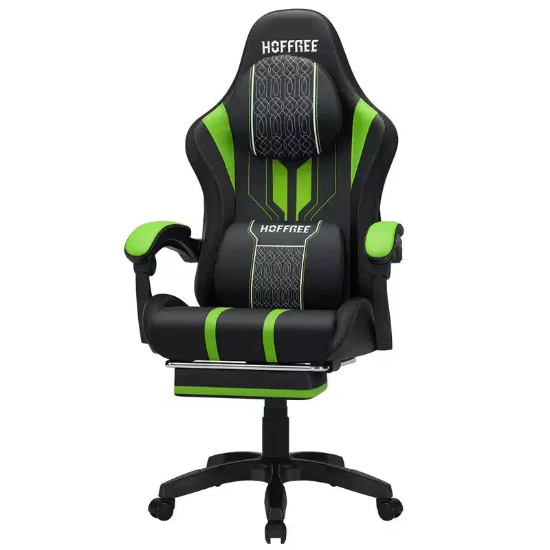 Fauteuil de massage et de jeu extra-large Hoffree, Fauteuil de bureau ergonomique pour PC avec repose-pieds et réglable