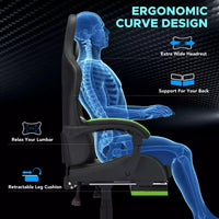 Fauteuil de massage et de jeu extra-large Hoffree, Fauteuil de bureau ergonomique pour PC avec repose-pieds et réglable
