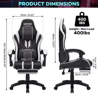 Fauteuil de massage et de jeu extra-large Hoffree, Fauteuil de bureau ergonomique pour PC avec repose-pieds et réglable