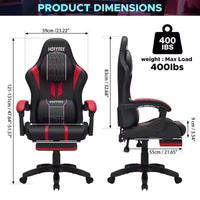 Fauteuil de massage et de jeu extra-large Hoffree, Fauteuil de bureau ergonomique pour PC avec repose-pieds et réglable