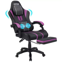 Fauteuil de massage et de jeu extra-large Hoffree, Fauteuil de bureau ergonomique pour PC avec repose-pieds et réglable