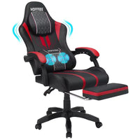 Fauteuil de massage et de jeu extra-large Hoffree, Fauteuil de bureau ergonomique pour PC avec repose-pieds et réglable