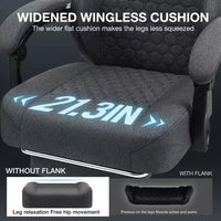Hoffree Chaise de massage de jeu en tissu respirant Chaise de bureau PC ergonomique avec haut-parleur Bluetooth et repose-pieds