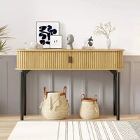 Console avec rangement, table de canapé en bois avec porte coulissante, table d'entrée pour salon, canapé, couloir, hall d'entrée