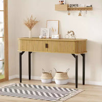 Console avec rangement, table de canapé en bois avec porte coulissante, table d'entrée pour salon, canapé, couloir, hall d'entrée
