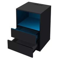 Table de chevet moderne Hommpa avec étagère ouverte, veilleuse LED et station de charge