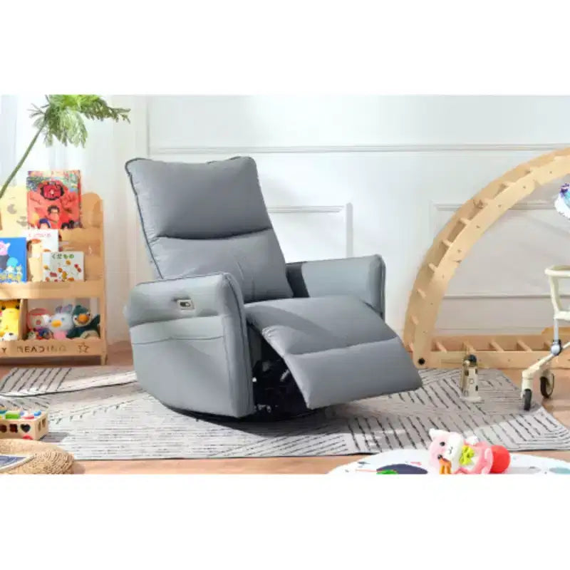 Fauteuil inclinable, pivotant et berçant électrique pour adultes, fauteuil inclinable, pivotant et berçant à 270 degrés, petit fauteuil inclinable électrique adapté aux petits espaces