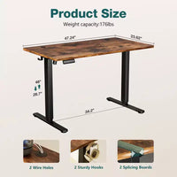 Bureau ergonomique réglable en hauteur avec support en T en métal Postes de travail informatiques modernes