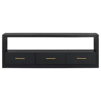 Meuble TV 74 W, console TV, armoire de rangement, centre de divertissement, buffet avec 3 tiroirs et étagère ouverte, marron/noir/gris - Christopher Knight Home