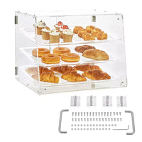 Vitrine à pâtisseries VEVOR, vitrine de boulangerie commerciale à 3 niveaux pour comptoir, boîte de présentation en acrylique avec accès par porte arrière, 52,6 x 36,1 x 41,4 cm