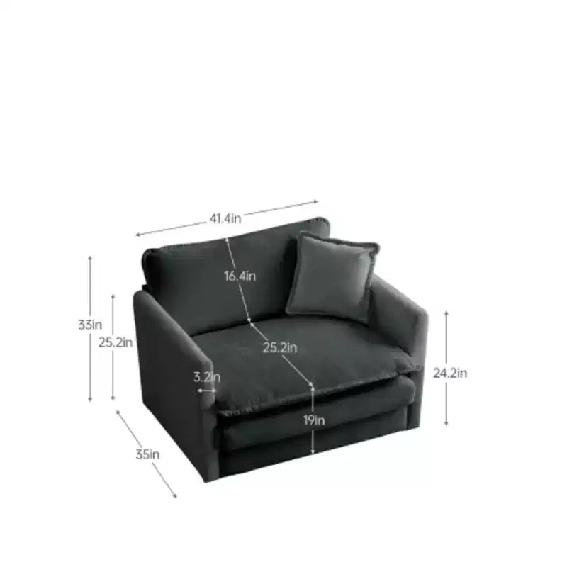 Sectionnel contemporain 3 pièces - Surdimensionné, assises profondes, style moderne