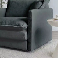 Causeuse en chenille avec pouf et repose-pieds : idéal pour petits espaces