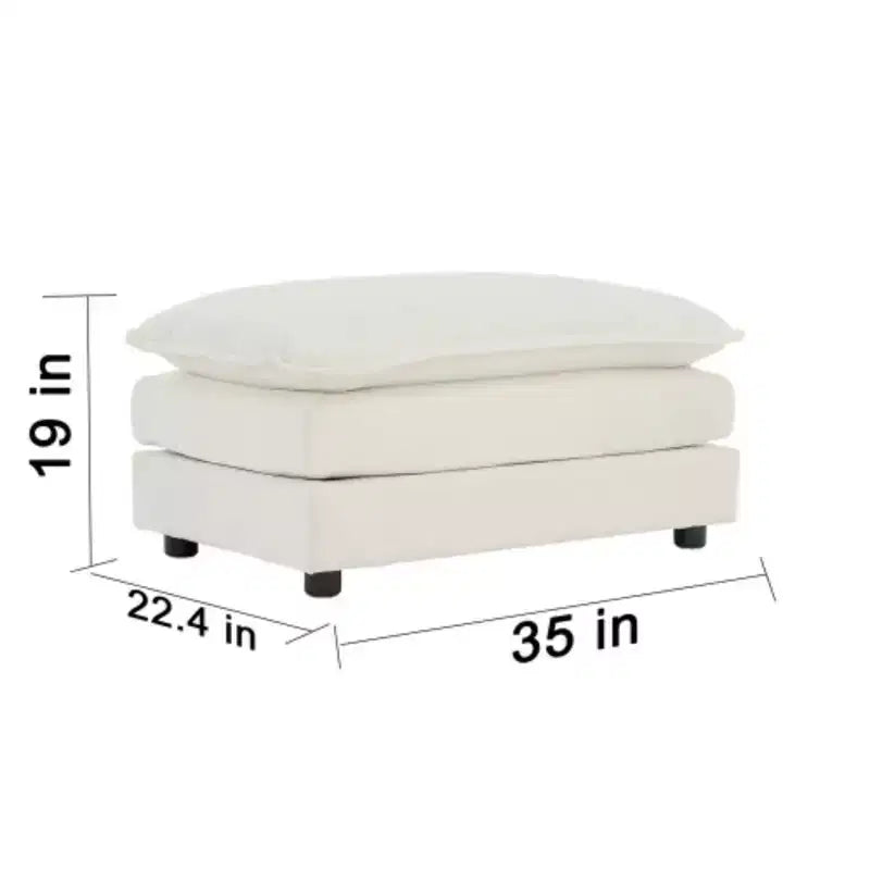 Causeuse en chenille avec pouf et repose-pieds : idéal pour petits espaces