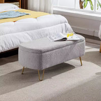 Banc ottoman de rangement moderne Zeus & Ruta avec pieds dorés pour le pied de lit