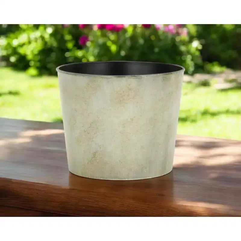 HomeRoots 7 pot de pépinière rond en plastique recyclé gris intérieur/extérieur