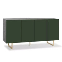 Christopher Knight Home Cheryiie Buffet moderne en bois et métal de 152 cm avec quatre portes ondulées goutte d'eau
