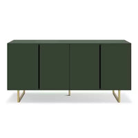 Christopher Knight Home Cheryiie Buffet moderne en bois et métal de 152 cm avec quatre portes ondulées goutte d'eau