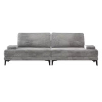 Canapé sectionnel ATJafurn 116 pouces surdimensionné gris en velours côtelé 4 places moderne modulaire sans accoudoirs avec coussins amovibles pour salon