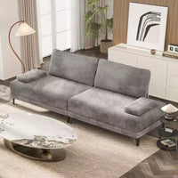 Canapé sectionnel ATJafurn 116 pouces surdimensionné gris en velours côtelé 4 places moderne modulaire sans accoudoirs avec coussins amovibles pour salon